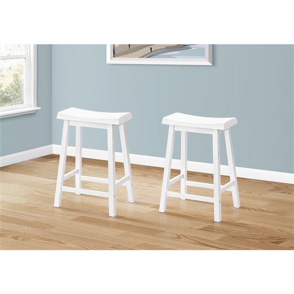 Monarch 24-in White Barstools (Set of 2)