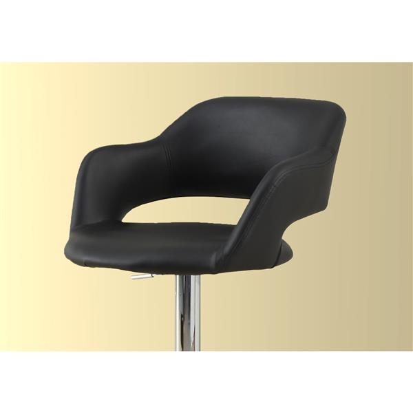 Monarch 24.25-in Faux Leather Black Barstool