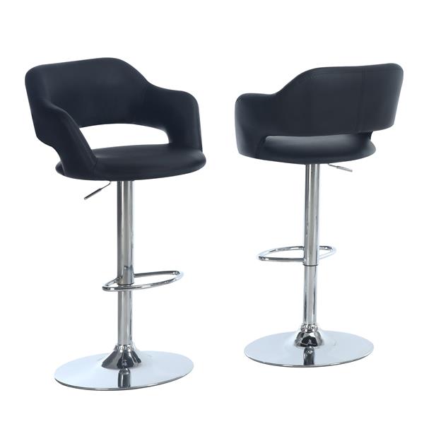 Monarch 24.25-in Faux Leather Black Barstool