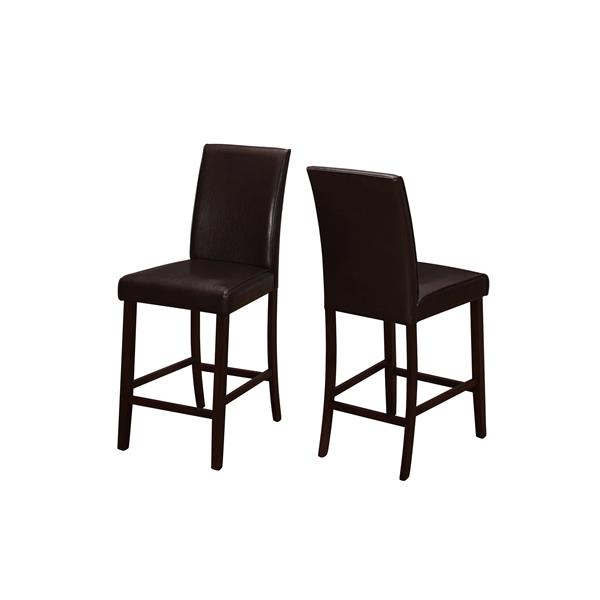 Chaises de cuisine Monarch, 24,5", brun, ens. de 2