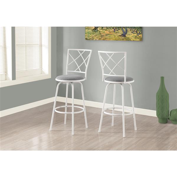 Monarch 28.25-in White Microfibre Bar Stools (Set of 2)