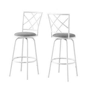 Monarch 28.25-in White Microfibre Bar Stools (Set of 2)