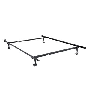 Corliving Adjustable Twin or Full Metal Bed Frame - Black