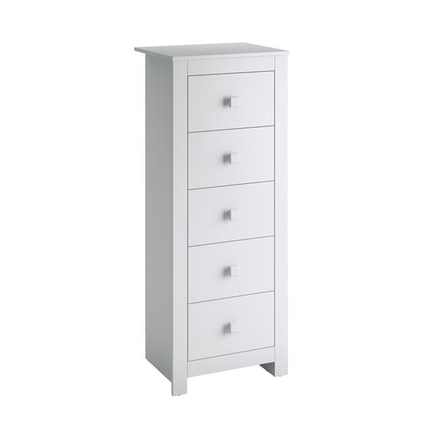Corliving Madison Snow White Tall Boy Chest Of Drawers Bmg 311 T