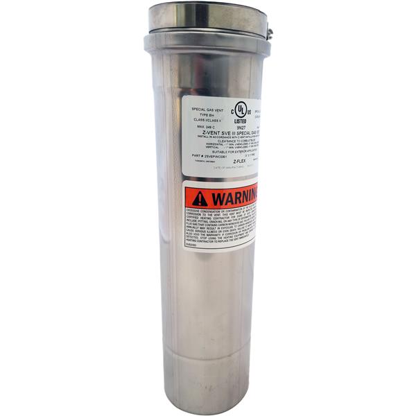 Z-Flex Z-Vent 4-in x 4-ft Stainless Steel Single Wall Pipe