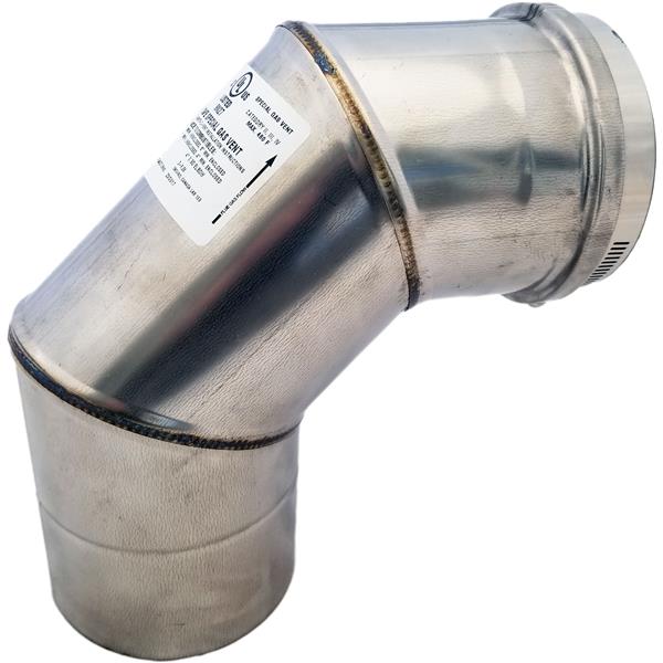 Z-Flex Z-Vent 4-in 90° Stainless Steel Elbow