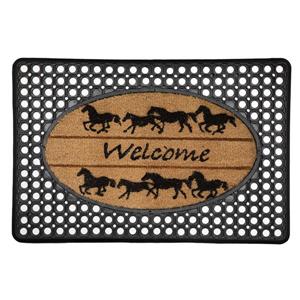Technoflex 20-in x 30-in Rubber Printed Coco Welcome Horses Door Mat