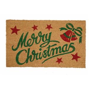 Technoflex Christmas Bells 18-in x 30-in Printed Coco Door Mat