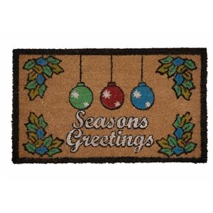 Technoflex 18-in x 30-in Seasons Greetings Printed Coco Door Mat
