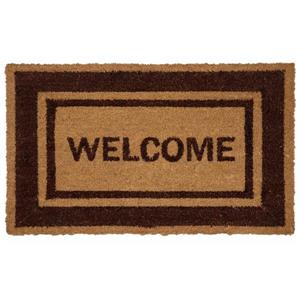 Technoflex 18-in x 30-in Brown Border Welcome Printed Coco Door Mat