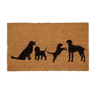 Technoflex 18-in x 30-in Four Dogs Printed Coco Door Mat