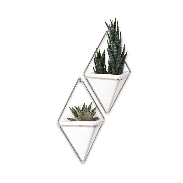Décoration murale Trigg, petit, blanc/nickel, 2 mcx