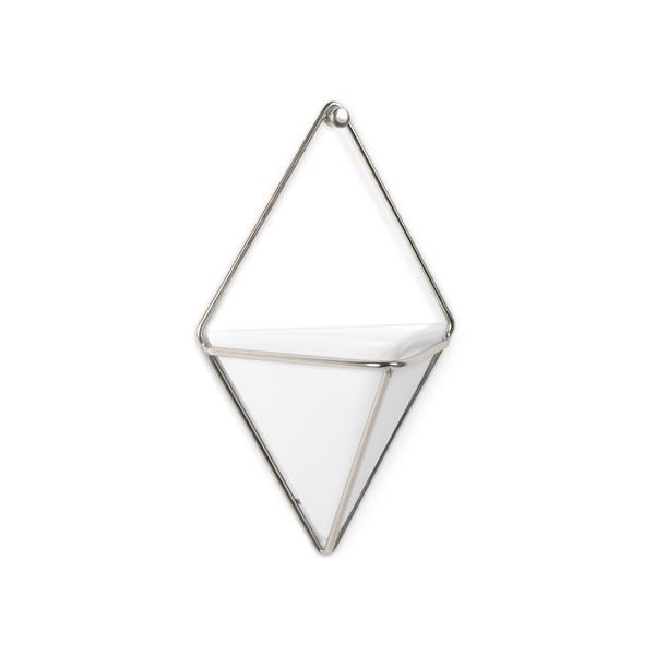 Décoration murale Trigg, petit, blanc/nickel, 2 mcx