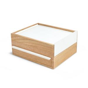 Umbra Stowit 4.63-in x 8.88-in x 10.25-in White Natural Jewelry Box