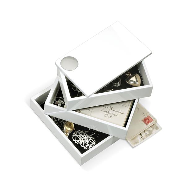 Umbra Spindle 5-in x 4.75-in x 7.50-in White Storage Jewelry Box