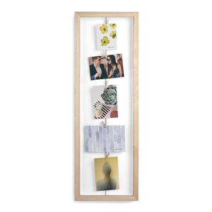 Umbra Brown 1.63-In x 9.5-In x 28.5-In Wood Clothesline Flip Photo Display