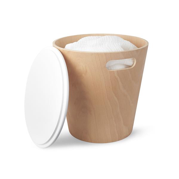 Umbra Woodrow White/Natural Storage Stool 1009760-668 | RONA