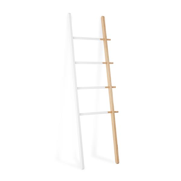 Umbra Matt Carr 60.00-In x 1.63-In White and Natural Hub Ladder