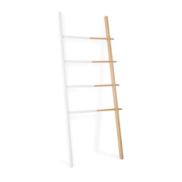 Umbra Matt Carr 60.00-In x 1.63-In White and Natural Hub Ladder