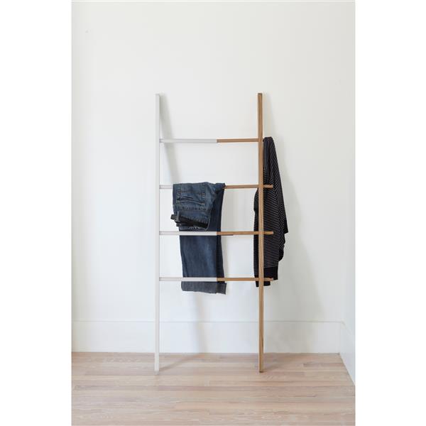 Umbra Matt Carr 60.00-In x 1.63-In White and Natural Hub Ladder
