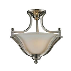 Z-Lite Lagoon 2-Light Brushed Nickel 15-in x 15-in x 14.75-in Semi-Flush Mount