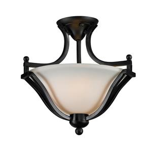Z-Lite Lagoon 2-Light Bronze 15-in x 15-in x 14.75-in Semi-Flush Mount