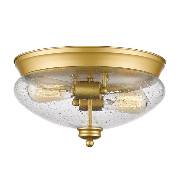 Z-Lite Amon 13-in x 13-in x 7.5-in Satin Gold 3 Light Flush Mount