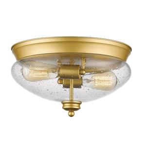 Z-Lite Amon 13-in x 13-in x 7.5-in Satin Gold 3 Light Flush Mount