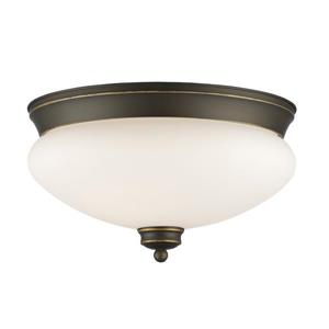 Z-Lite Amon 13-in x 13-in x 7.5-in Old Bronze 2 Light Flush Mount