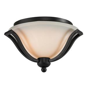 Z-Lite Lagoon 15-in x 9-in Matte Black 2-Light Ceiling Light