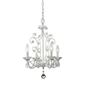 Z-Lite Princess 4-Light 15.38-in x 21.62-in Gloss White Chandelier