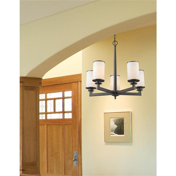 Z-Lite Savannah 23.88-in x 22-in Olde Bronze 5-Light Chandelier