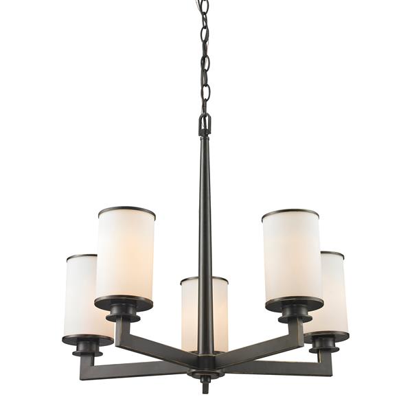 Z-Lite Savannah 23.88-in x 22-in Olde Bronze 5-Light Chandelier