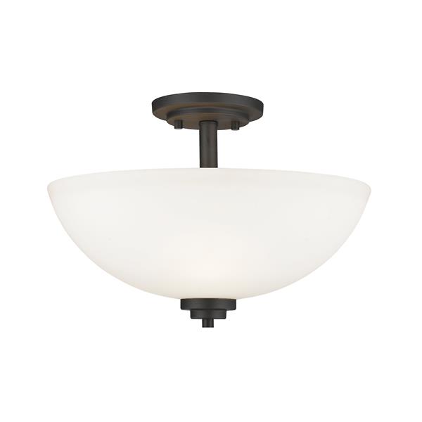 Z-Lite Ashton 3-Light Bronze 15.75-in x 15.75-in x 11-in Semi-Flush Mount