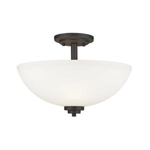 Z-Lite Ashton 3-Light Bronze 15.75-in x 15.75-in x 11-in Semi-Flush Mount