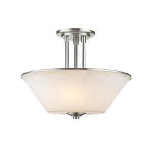 Z-Lite Jarra 1-Light Brushed Nickel 15-in x 15-in x 11-in Semi-Flush Mount