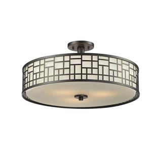 Z-Lite Elea 3-Light Bronze 20.50-in x 20.50-in x 10.50-in Semi-Flush Mount