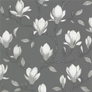 Brewster Wallcovering 20.5-in Dark Grey Grandiflora Unpasted Wallpaper