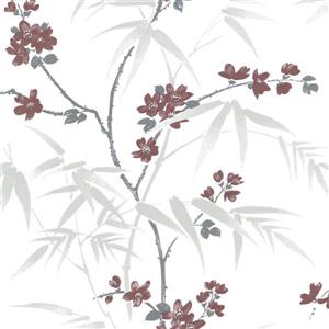 Brewster Wallcovering Wall Republic Yoshino Cherry Blossom 62.8 sq ft White Unpasted Wallpaper