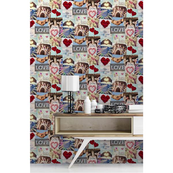 Brewster Wallcovering Cara 20.5-in Multicolour Collage  Paste The Wall Wallpaper