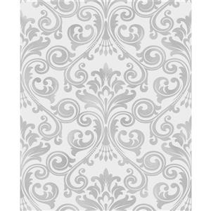 Brewster Wallcovering Wentworth Damask 56.4 sq ft Grey Wallpaper