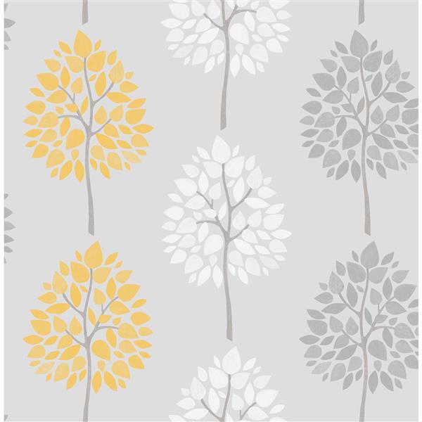 Brewster Wallcovering 20.5-in Grey Alder Tree Wallpaper