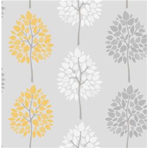 Brewster Wallcovering 20.5-in Grey Alder Tree Wallpaper