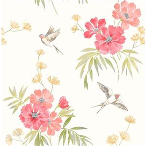 Brewster Wallcovering Riva 20.5-in Pink Flowers Wallpaper