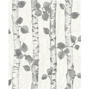 Brewster Wallcovering Glitter 20.5-in Grey Unpasted Wallpaper