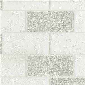 Brewster Wallcovering Provincial Wallcoverings White Ceramica Subway Tile Wallpaper