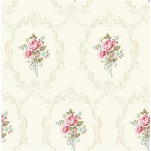 Brewster Wallcovering Cameo 20.5-in White Wallpaper