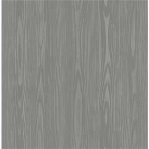 A-Street Prints Illusion 20.5-in Grey Faux Wood Unpasted Wallpaper