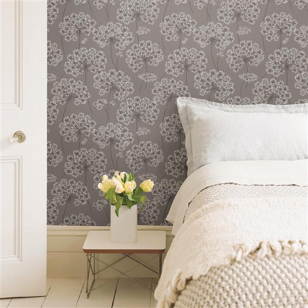 NuWallpaper Angelica Sticker Wallpaper - 20.5-in x 216-in - Gray