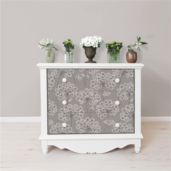 NuWallpaper Angelica Sticker Wallpaper - 20.5-in x 216-in - Gray